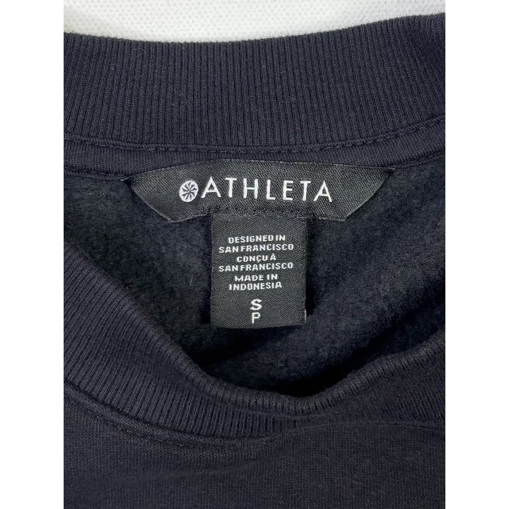 Athleta Sweatshirt Women's Small Power of She Black Crewneck Pullover - Picture 2 of 10
